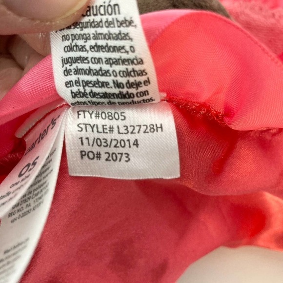 carter's Little Girl Pink Lovey Rattle Security Blanket Ruffle Satin Lined 14" - Picture 17 of 17